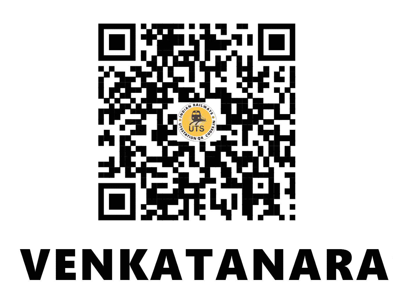 UTS QR Code for VENKATANARASIMHARAJU - VKZ (SR - ANDHRA PRADESH)